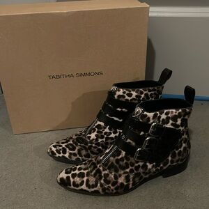 Tabitha Simmons Leipard Calfhair Booties